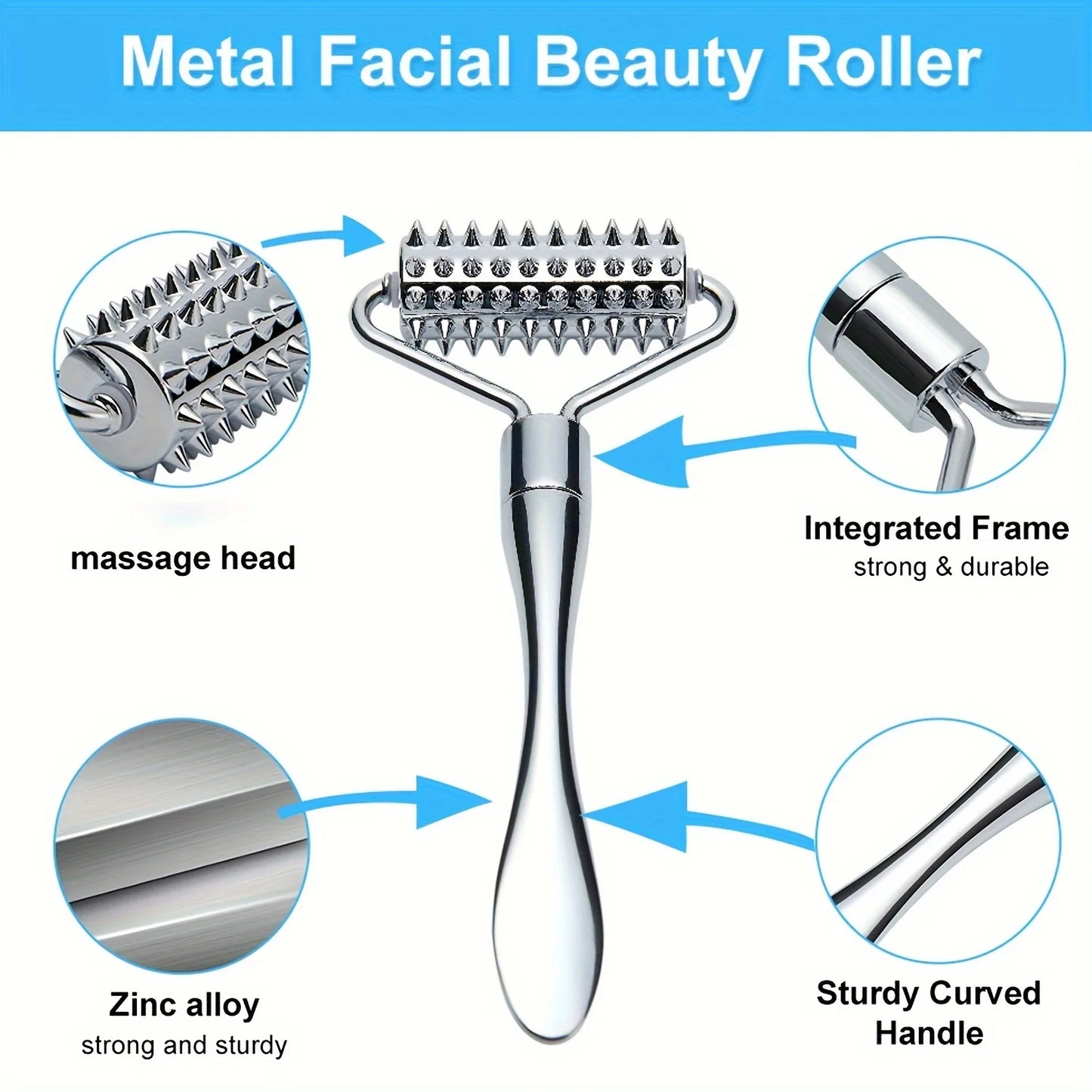 Stainless Steel Facial Massage Roller Gua Sha Tool For Face