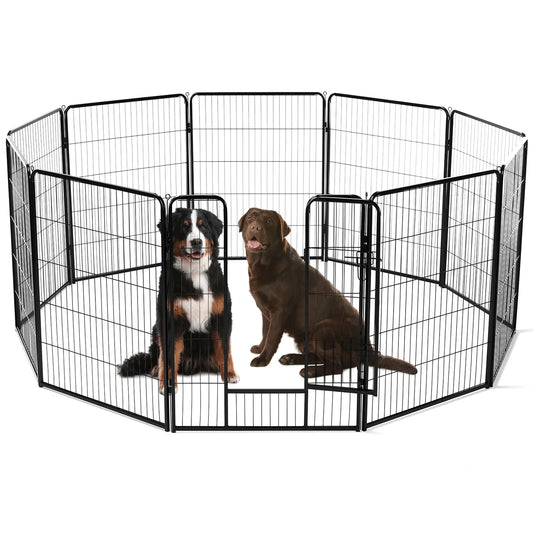 JHK 8 Panel Dog Playpen Indoor Pet Fence Exercise for Yard Gate Heavy Duty Crates