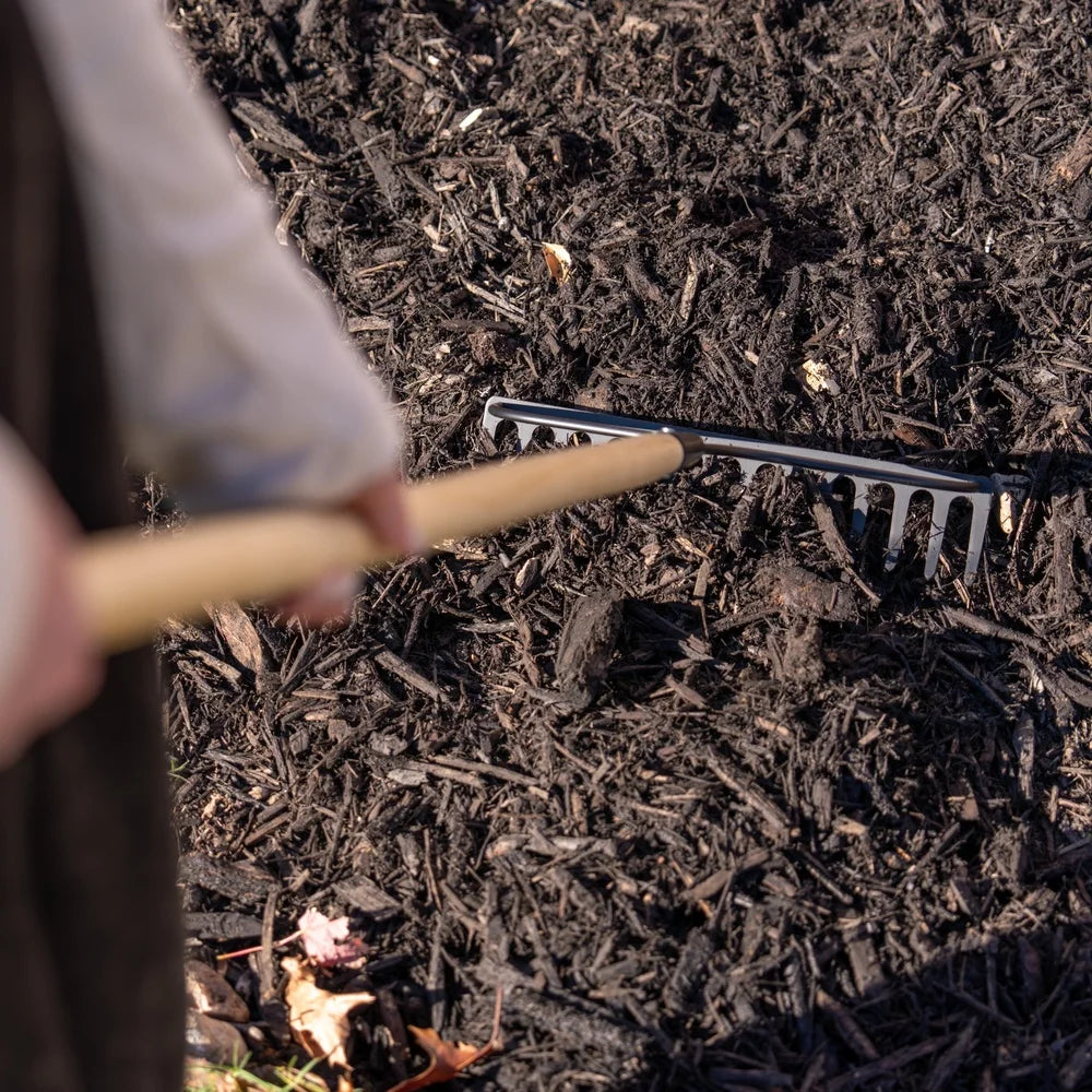Garden Bow Rake Ergonomic Durable Tool Curved Head Tines