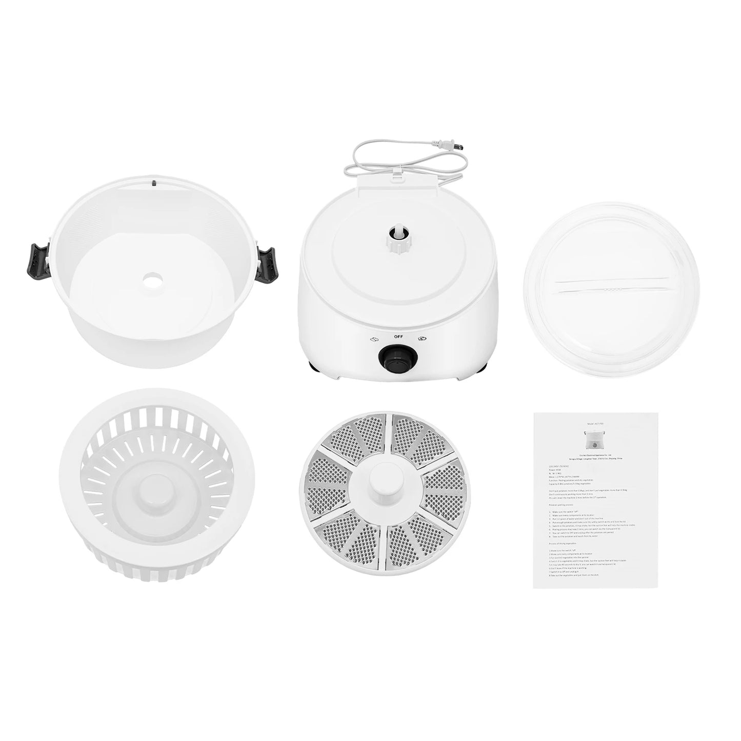 85W Electric Potato Peeler One Button Drive Spinner