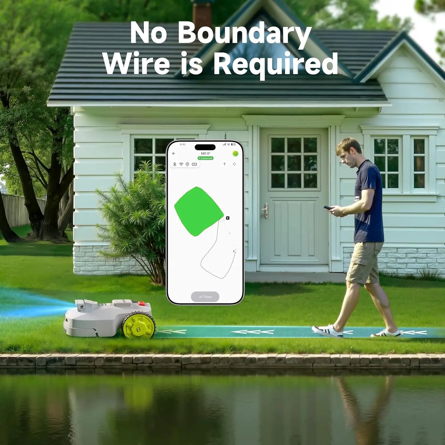 Customizable Robot Lawn Mower 1.5 Acre RTK Vision Mapping