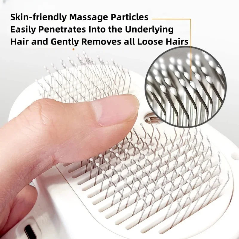 Dogs And Cats Comb Self Cleaning Pet Hair Remover Brush Dematting Grooming Tool With Built In Mist Humidifier