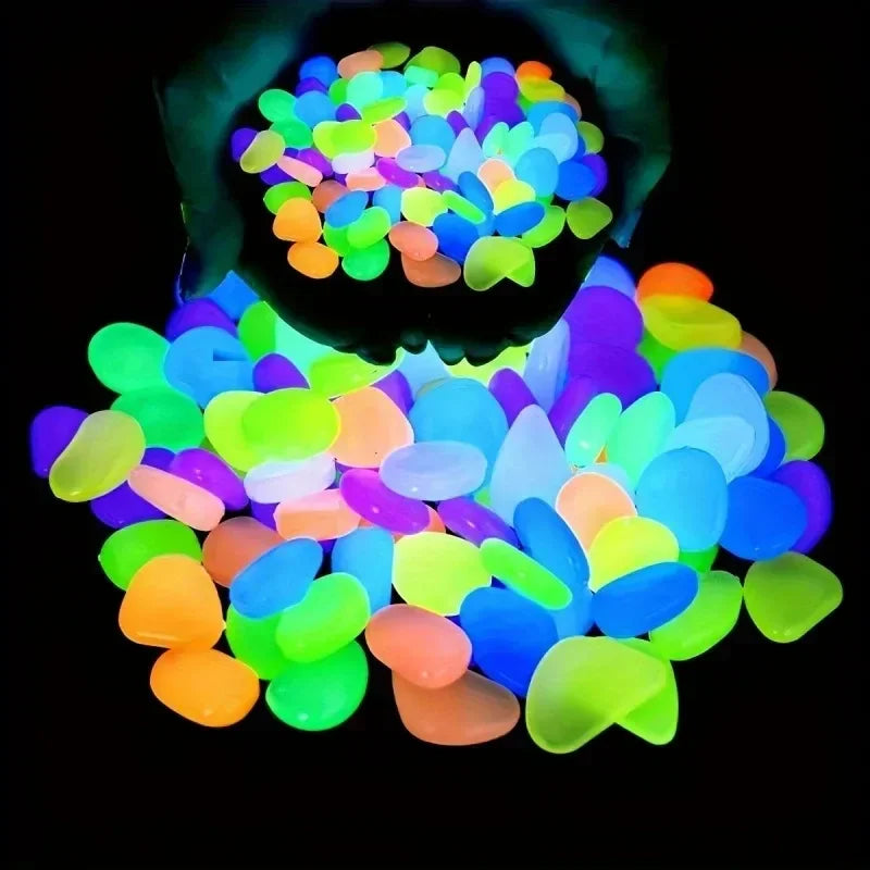 Glow In The Dark Garden Pebbles 100 Pcs For Outdoor Use