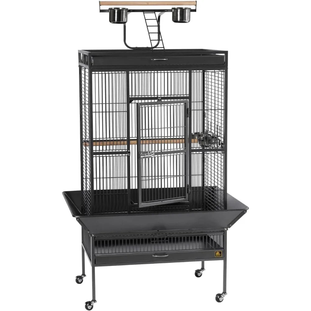 Prevue Hendryx Signature Select Series Wrought Iron Bird Cage in Black