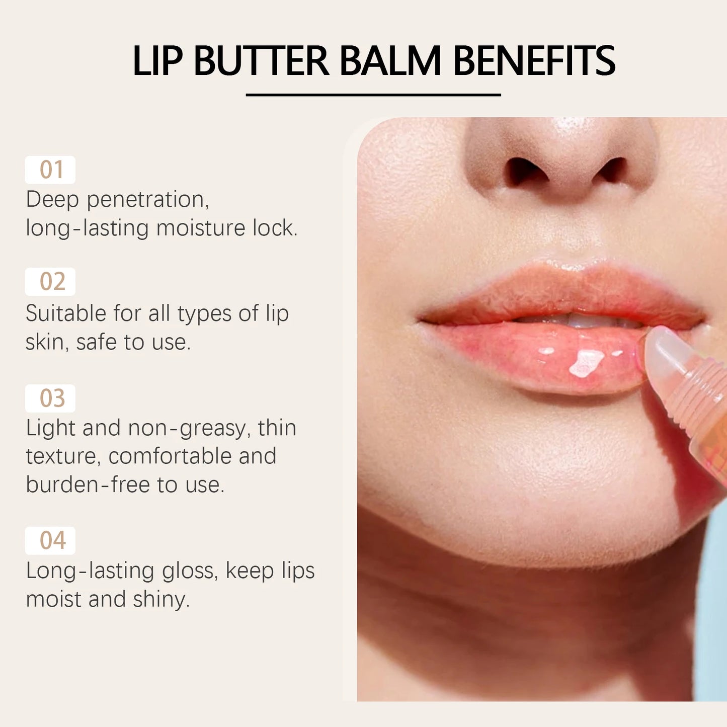 Moisturizing Beige Lip Balm Reduces Lip Lines Long Lasting Rejuvenates Lips Non-stick Cup Female Makeup Tools & Accessories