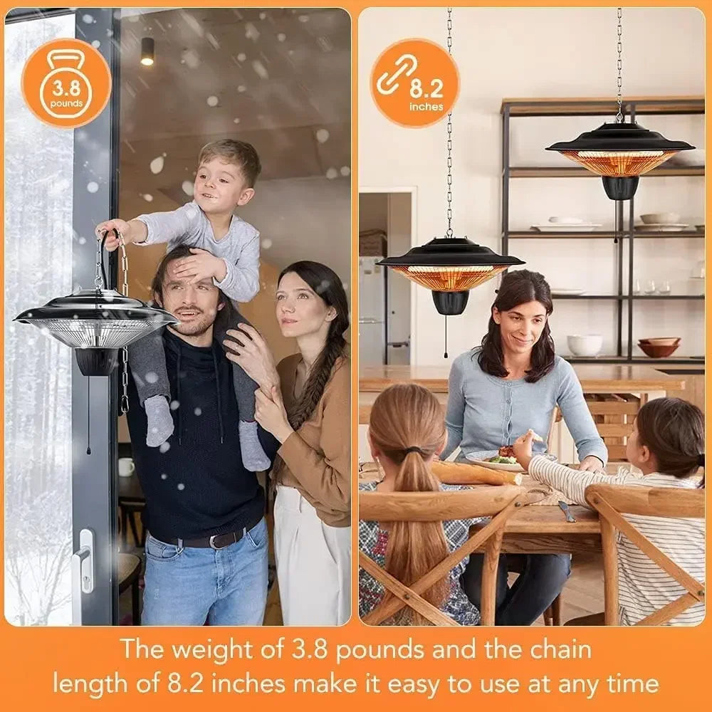 Patio Infrared Heater 1500W Waterproof Adjustable Ceiling