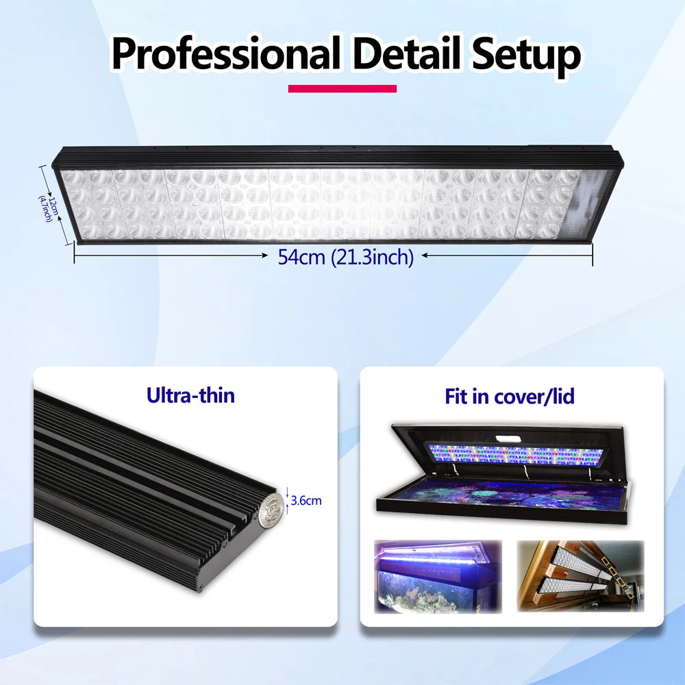 PopBloom 60cm WiFi Marine Aquarium Light Full Spectrum LED