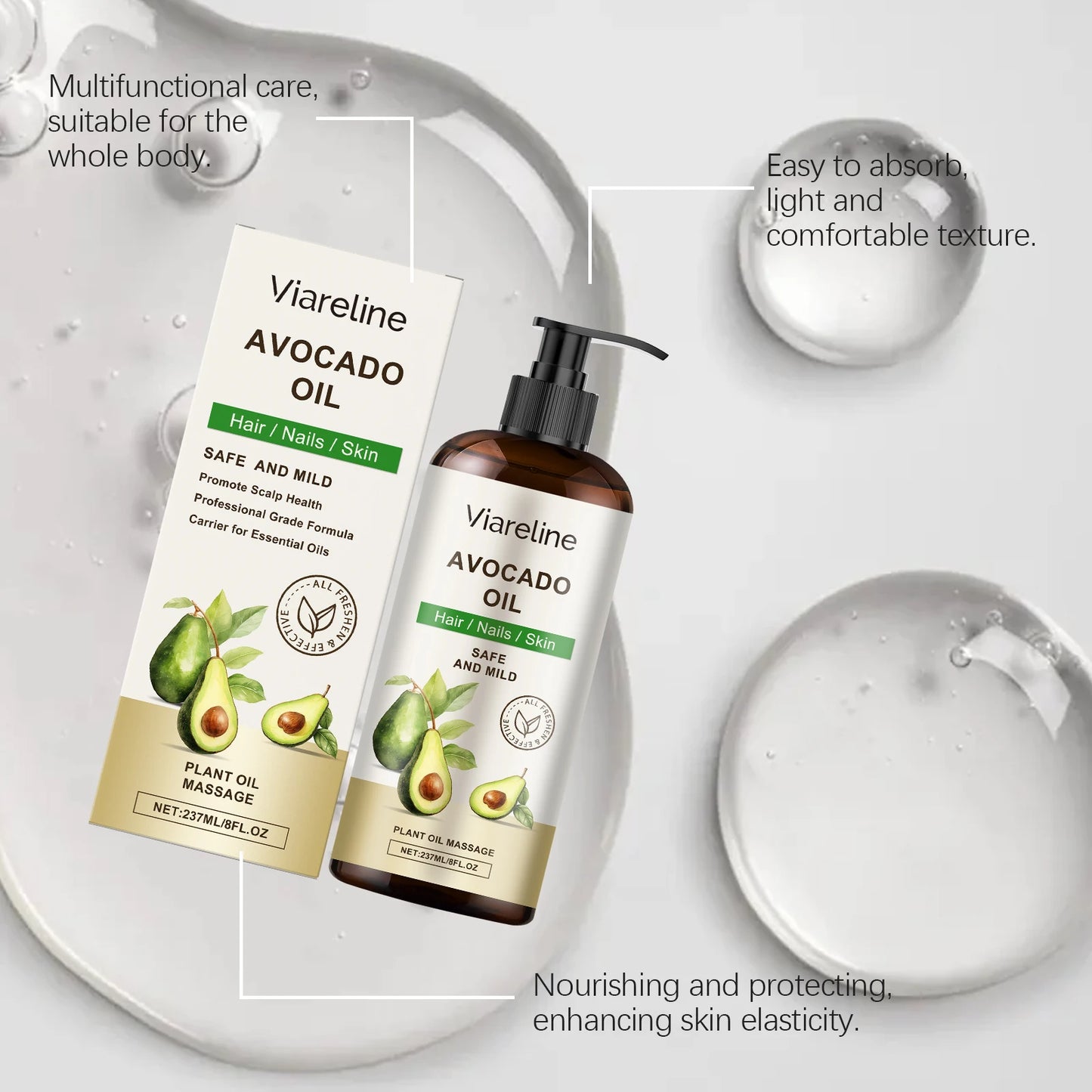 Avocado Body Care Oil Daily Nourishing Hair Skin Moisturize Promote Scalp Health Reduce Skin Dryness Multi Function Essence Oil