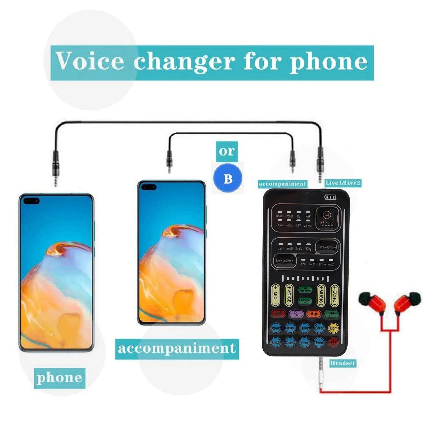Aramox Voice Changer Handheld Portable With 8 Sound Effects