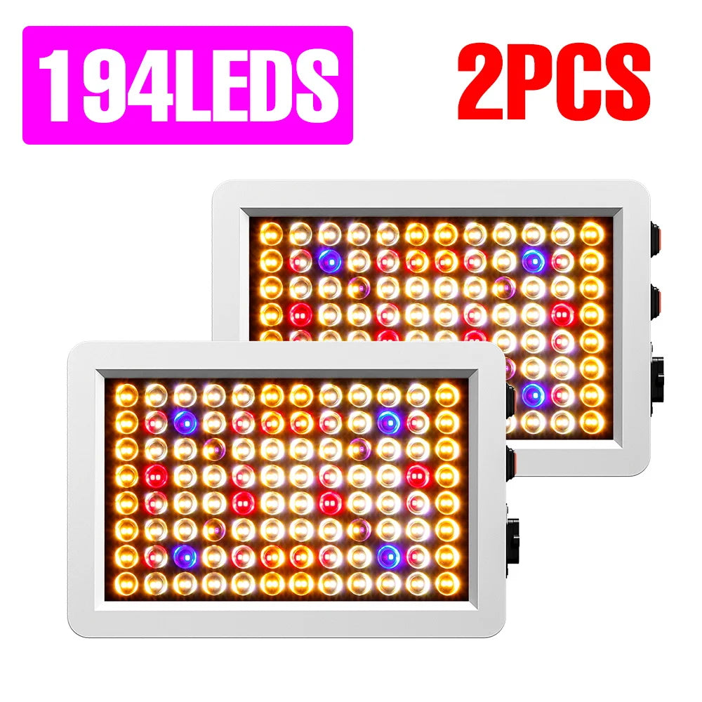 Two Pack 800W LED Grow Lamp Full Spectrum Plant Light 110V