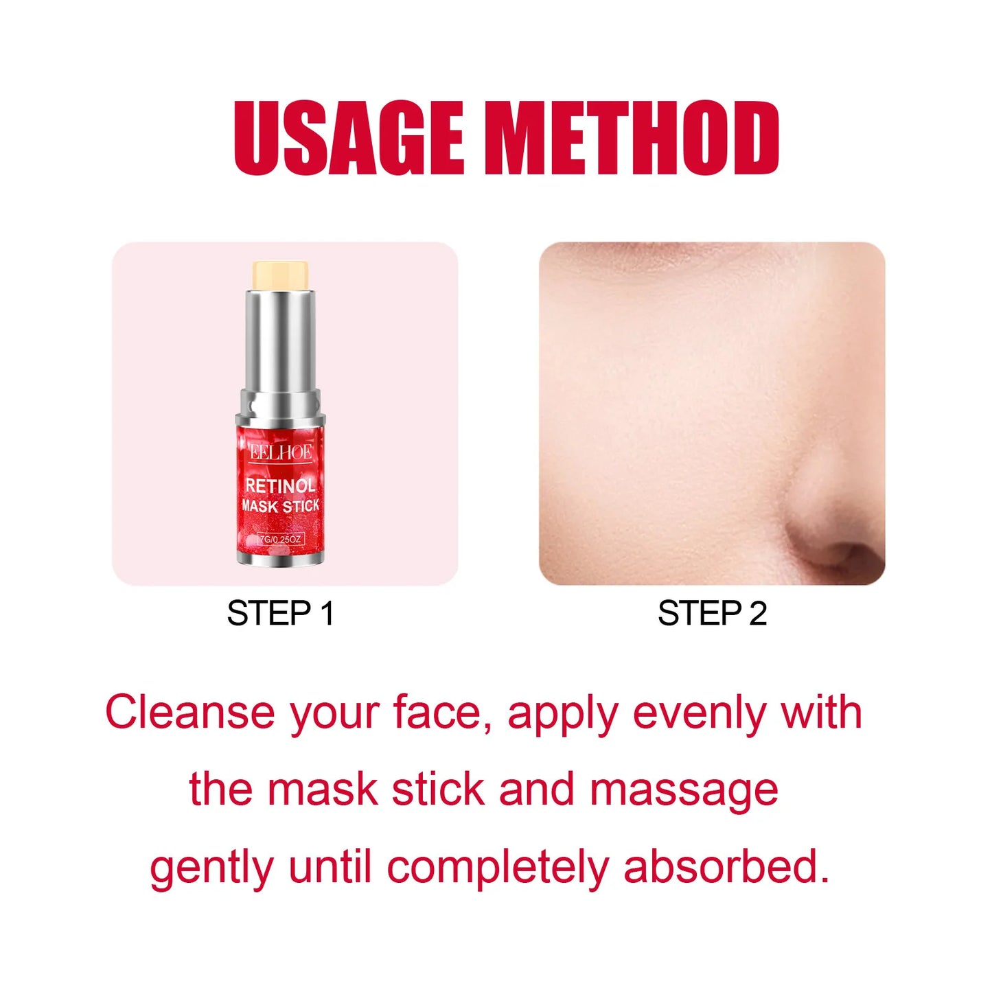 EELHOE Retinol Mask Stick Moisturizes, Hydrates, Wrinkles & Brightens, Diminishes Fine Lines, Firms & Firms Facial Balm