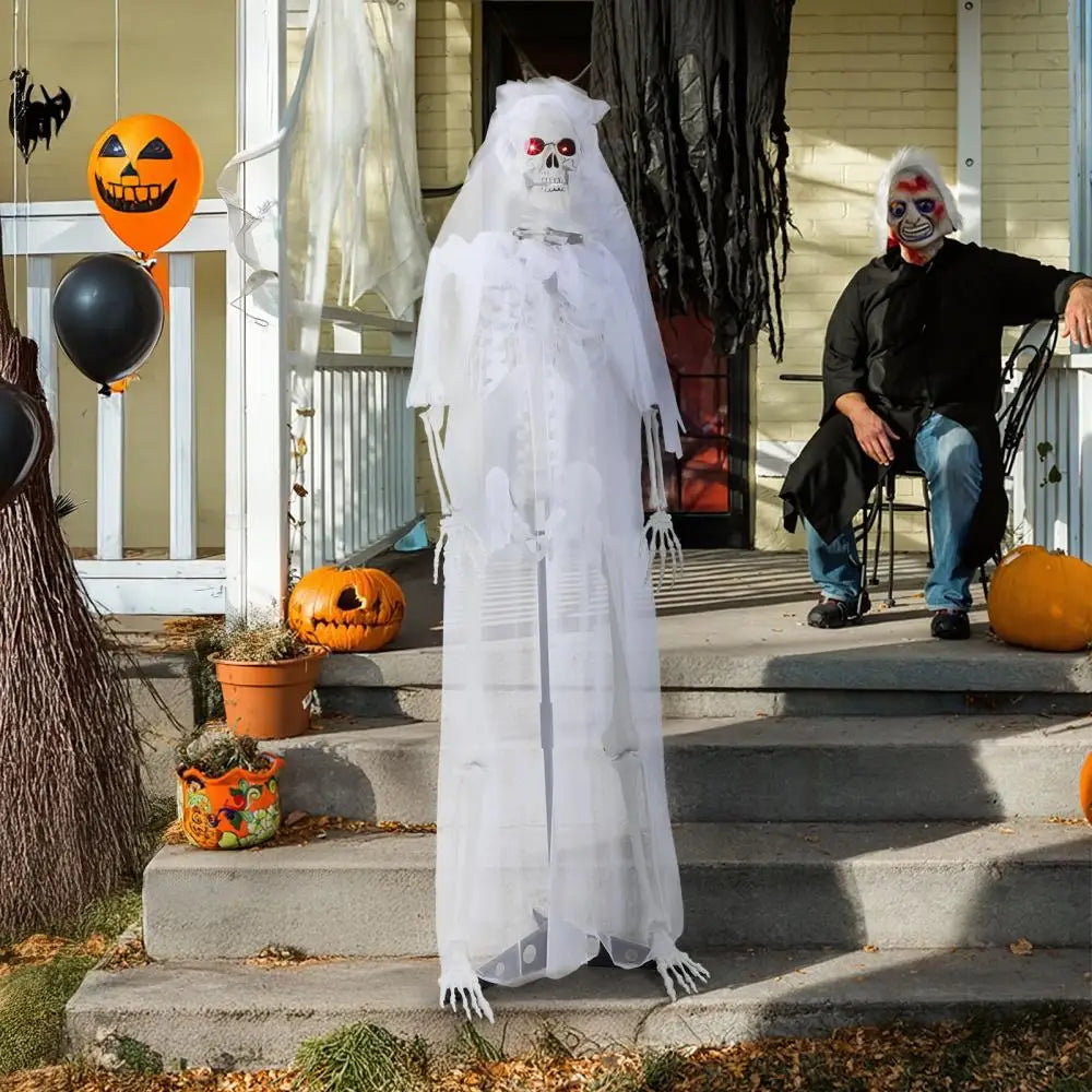 65 Inch Halloween Bride Groom Skeleton With Movable Joints