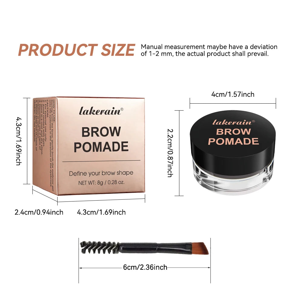Long Lasting Eyebrow Pomade Gel 6 Colors Waterproof Brush