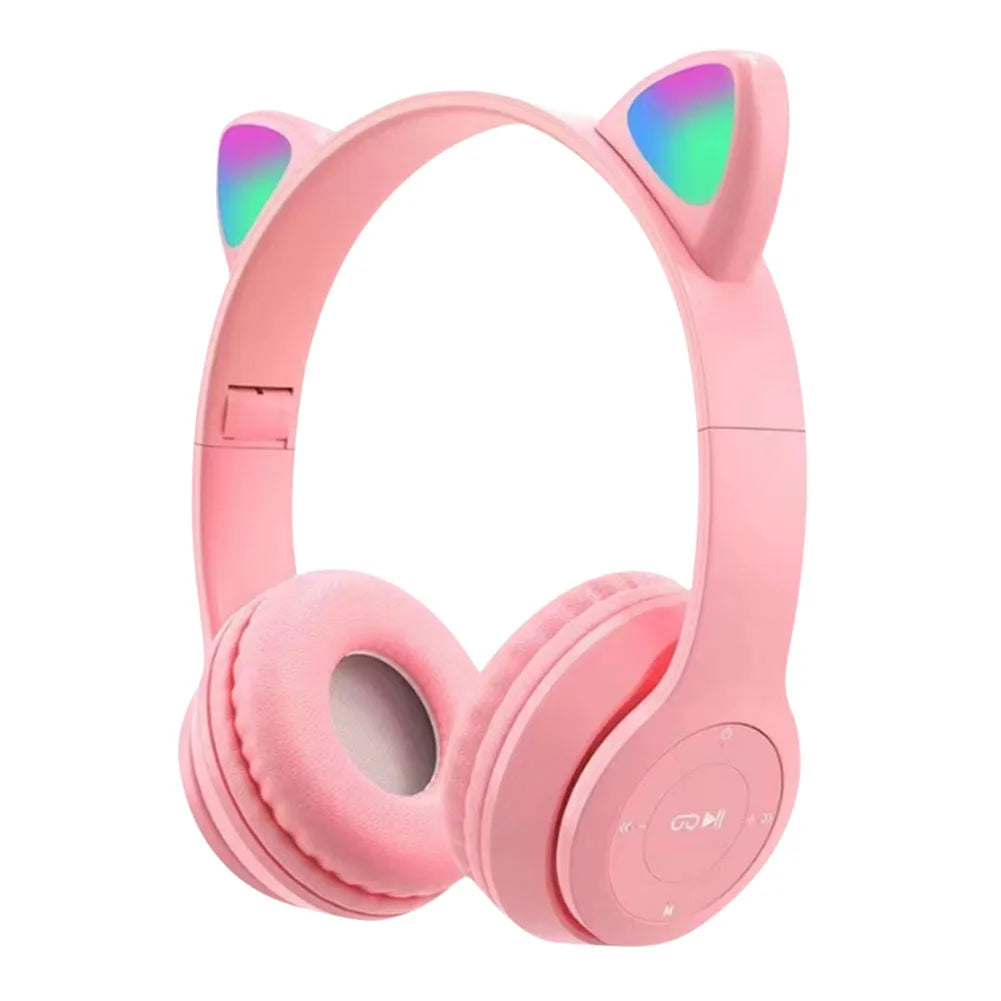 Wireless Cat Ear Gaming Headphones With Glow Light Bluetooth