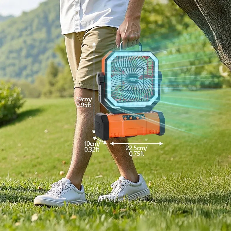 20000mAh Camping Fan With Led Lantern And Remote Control