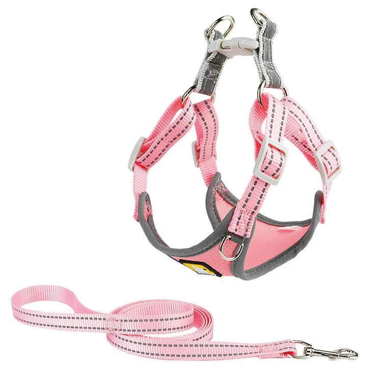 Amaz Seller Breathable Adjustable Reflective Pet Dog Harness Set with Leash for Small Medium Dogs