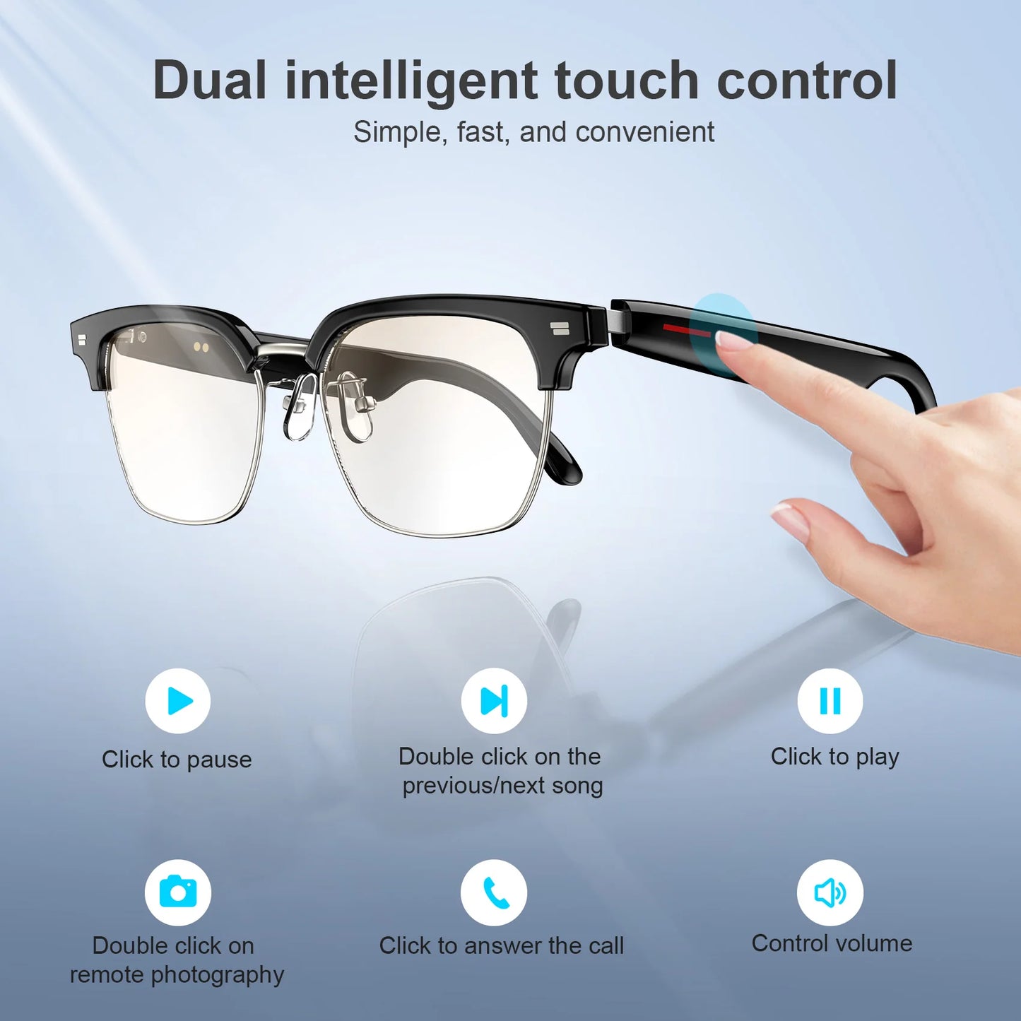 Blackview E1306 Glasses Anti Blue Light Bluetooth Calls AI