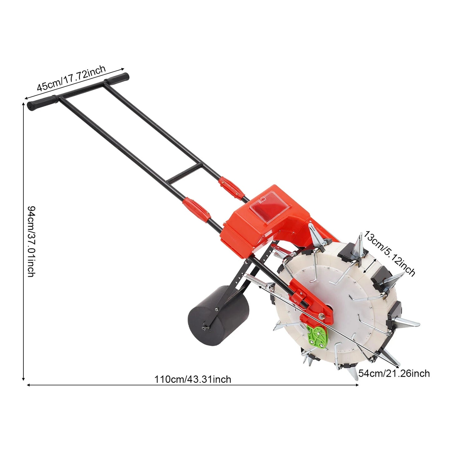 Hand-Push 10-Hole Seeder – Walk-Behind Garden and Row Crop Planter for Agriculture