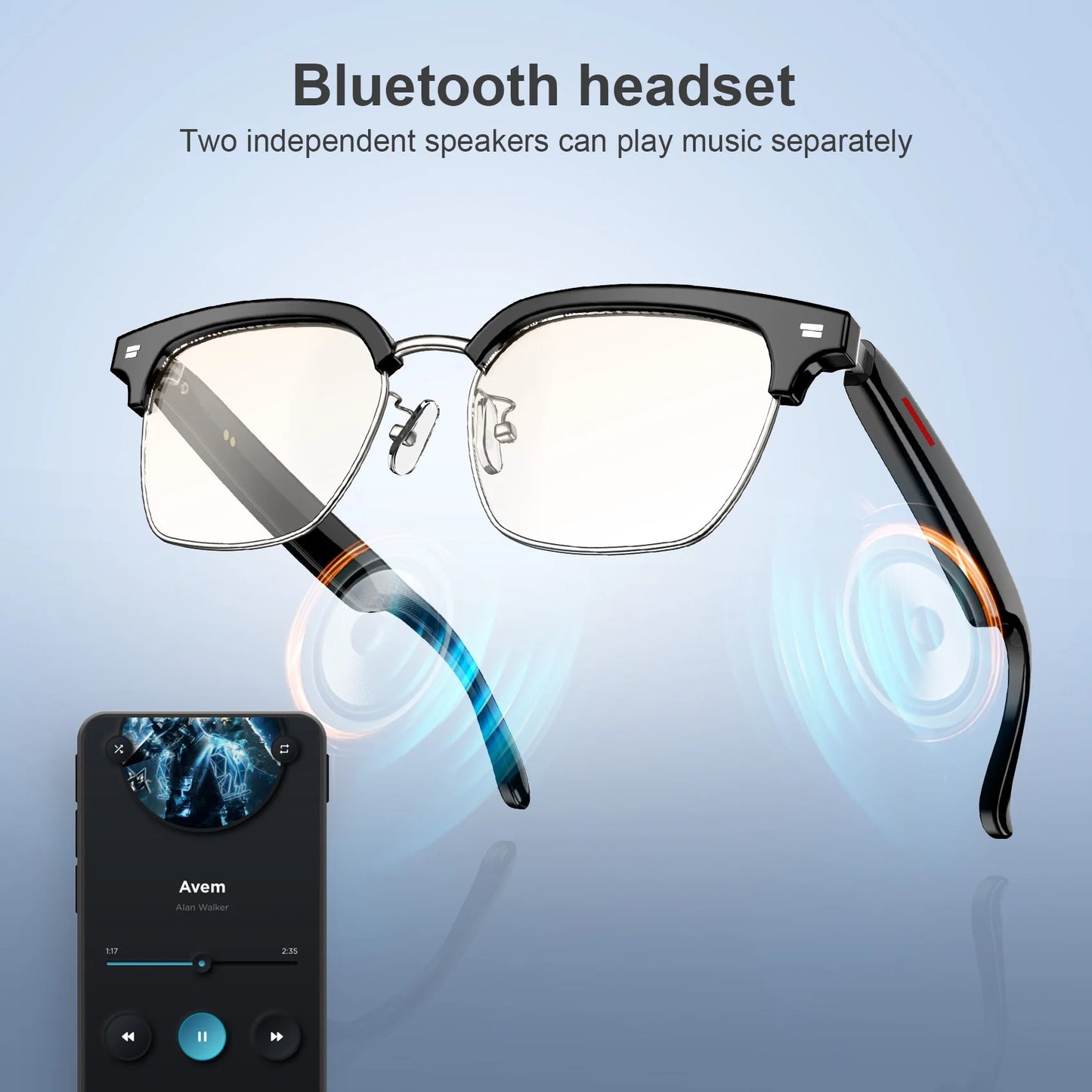 Blackview E1306 Glasses Anti Blue Light Bluetooth Calls AI