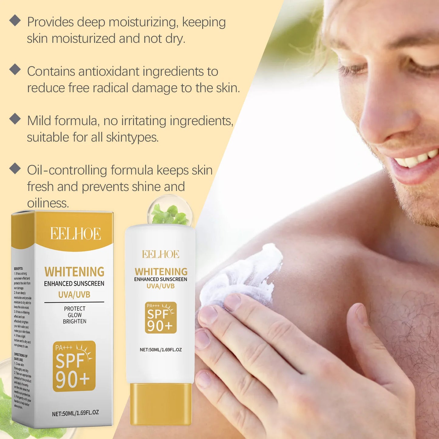 EELHOE Makeup primer, moisturizing isolation cream, invisible pore facial primer, brightening skin tone, refreshing cosmetics