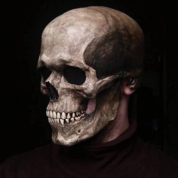 Halloween Full Head Skull Mask Movable Mouth Horror Helmet