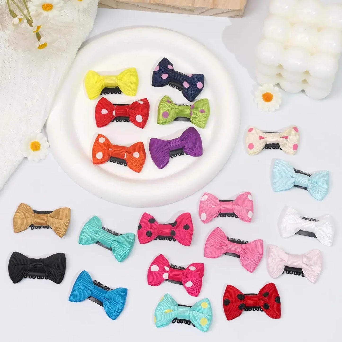 20/40PCS Baby Girls Fine Hair Clips 1.75Inch Grosgrain Ribbon Hair Bows Snap Hair Clips Barrettes Handmade Hair Accessories
