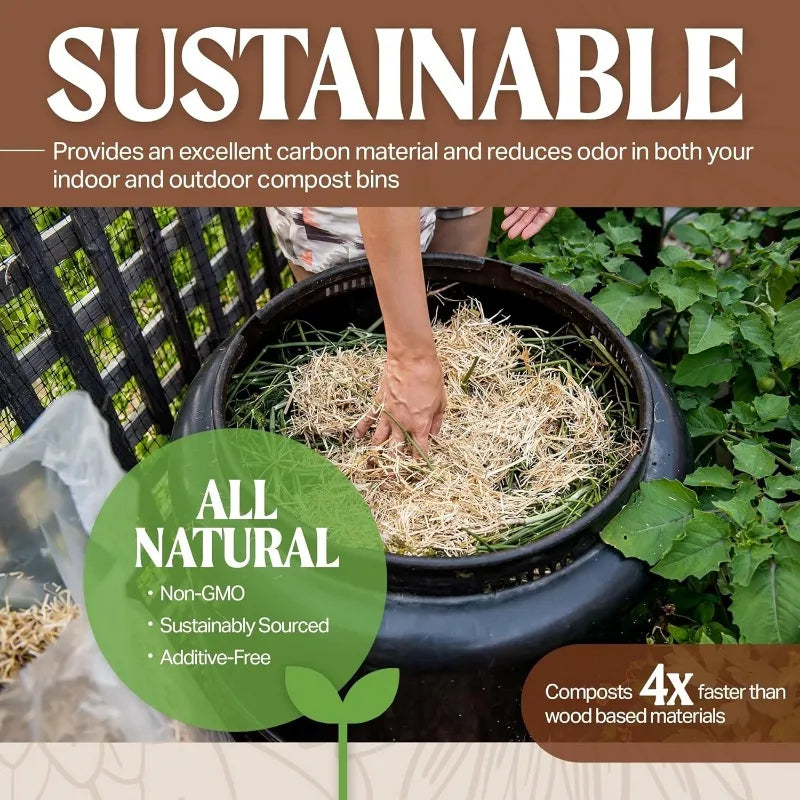 4 Pack 3 Cu Ft All Natural Mulch Wheat Straw Gardens Lawns