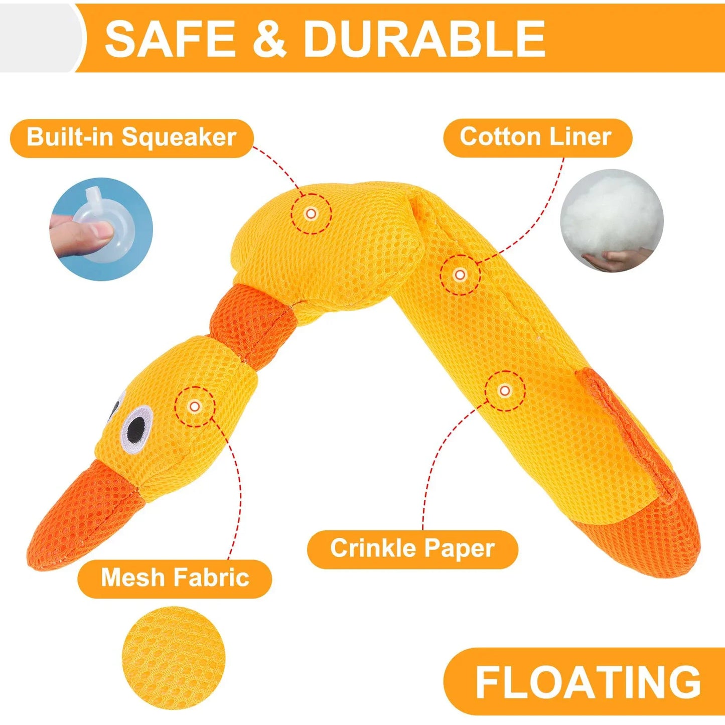 Floating Dog Water Pool Toys - Suitable for medium/large-sized dogs, Zizi Duck-designed pool toys, summer dog toys