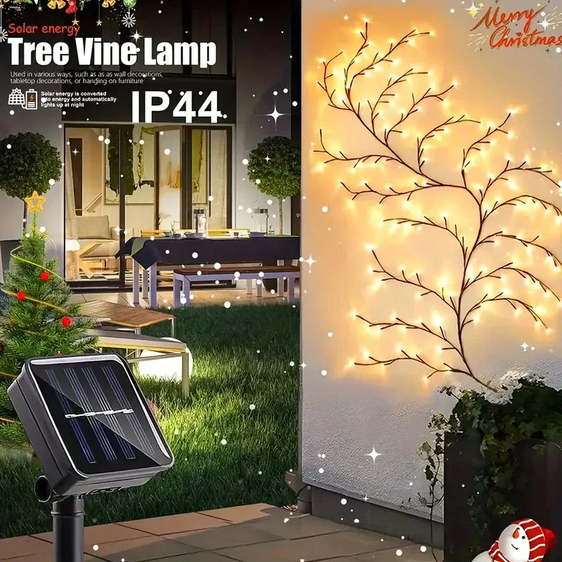 1pcs Solar Willow Vine Light 72/96 LED 8 Modes Waterproof Courtyard Decorative Lights for Outdoor Gardens Holiday Weddings