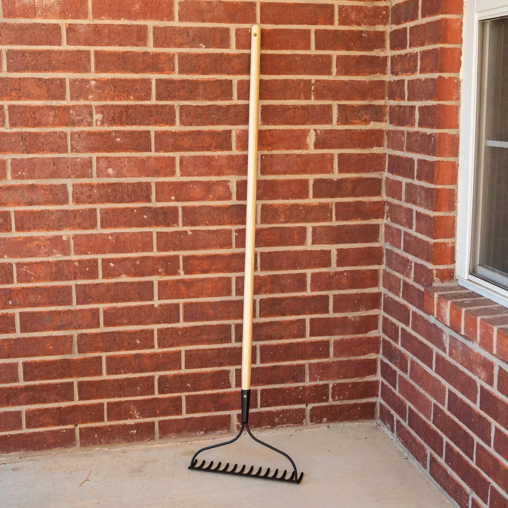 Garden Bow Rake Ergonomic Durable Tool Curved Head Tines