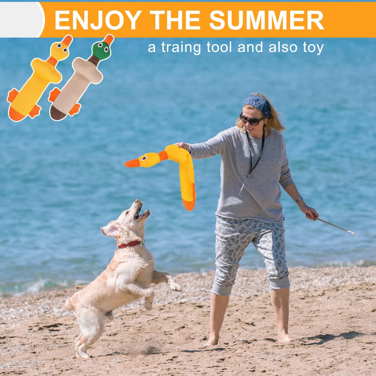 Floating Dog Water Pool Toys - Suitable for medium/large-sized dogs, Zizi Duck-designed pool toys, summer dog toys