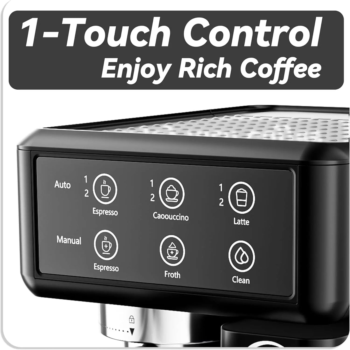 Aemojk Espresso Cappuccino Coffee Machine One Touch Office