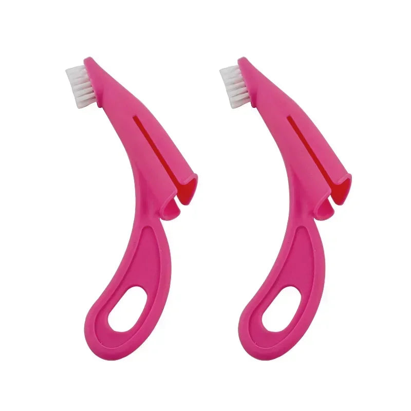 1Pcs Pet Finger Toothbrush Teddy Dog Brush Bad Breath Tartar Teeth Tool Dog Cat Cleaning Supplies 2 Colors Dog Toothbrushes
