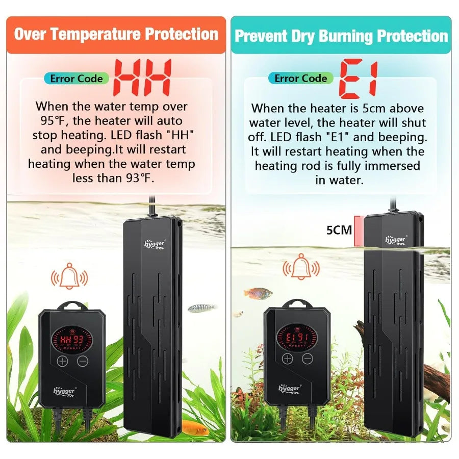 1000W Submersible Aquarium Heater LED Digital Controller