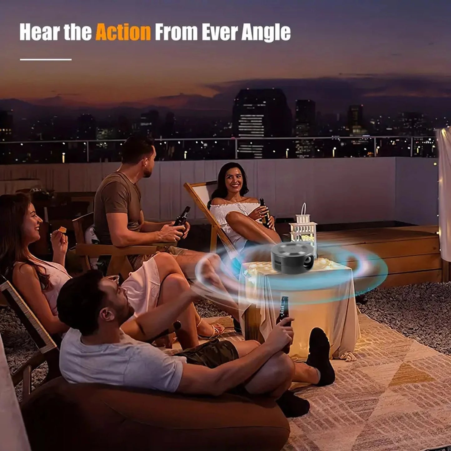 1.6 Inches 1080p Small Home Projector Mini Portable LED Projector Built in Speaker with Same Screen Function for IOS for Android
