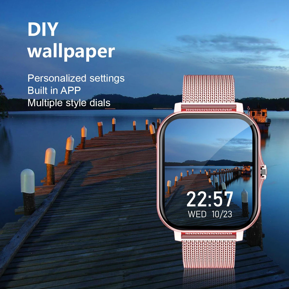 Smart Watch Wireless Calling Dial Sport Mode Reminder Fitness Monitoring for iPhone Android