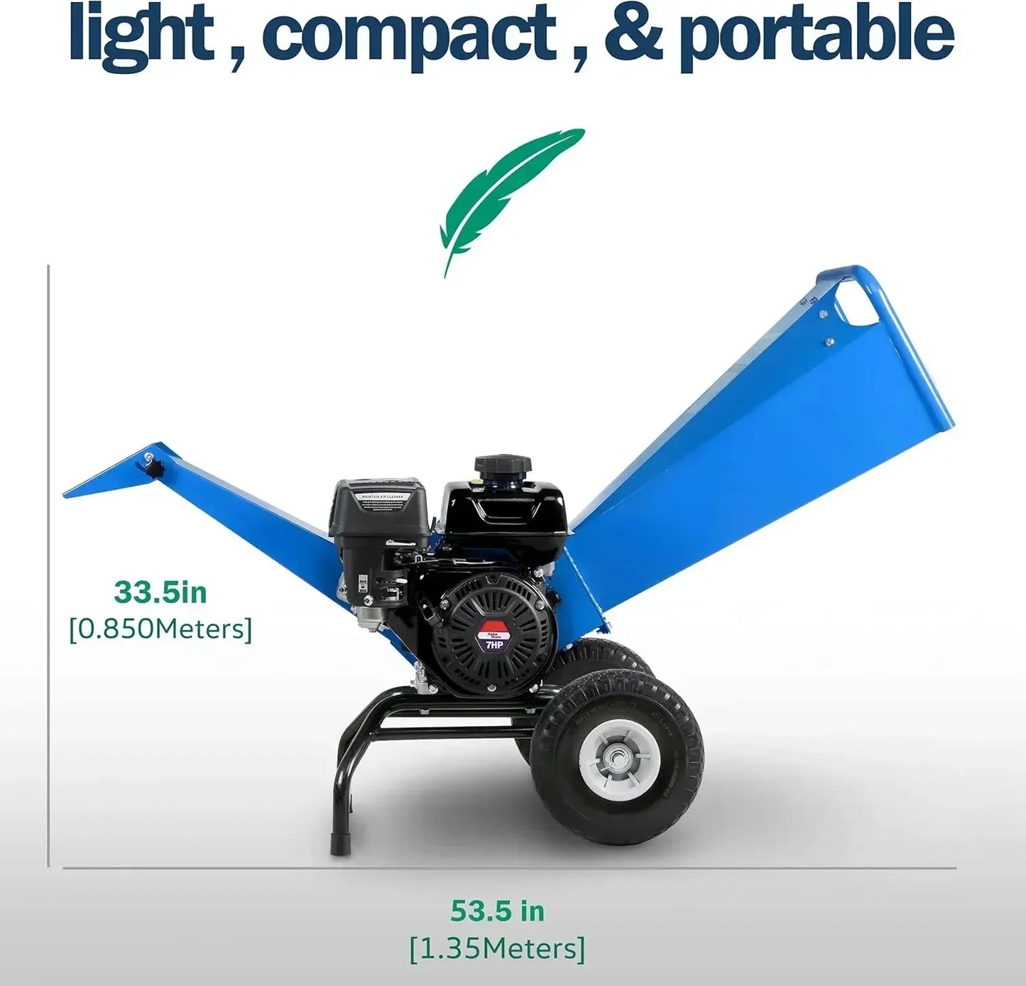 Wood Chipper Shredder Mulcher Heavy Duty 7 HP Gas Powered