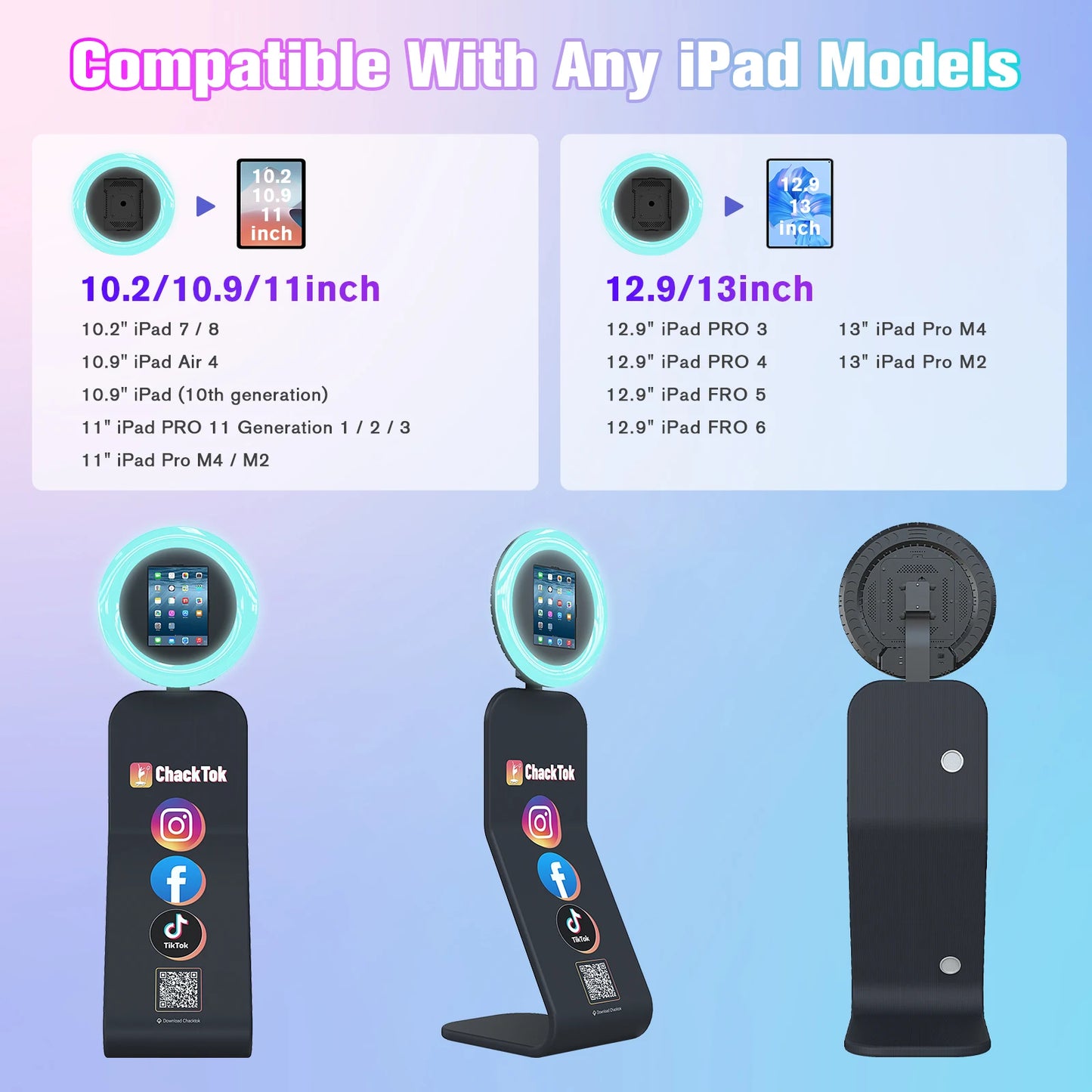 iPad Photo Booth For Weddings With LED Ring Light Stand