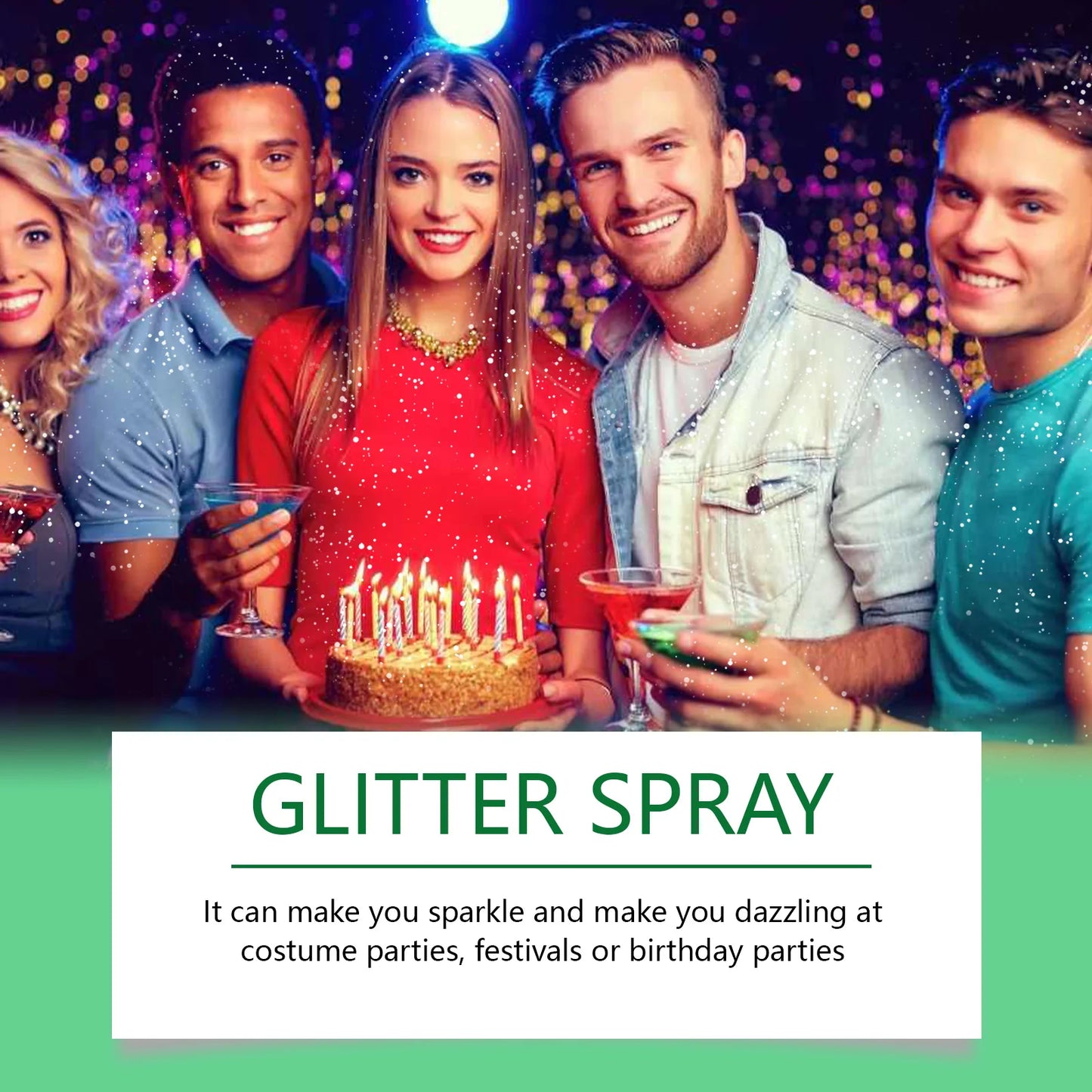 EELHOE 1pcs Highlighter Powder Spray Long Lasting Shiny Face Contour Hair Body Clothes Glitter Makeup for Dating Nightclub Party