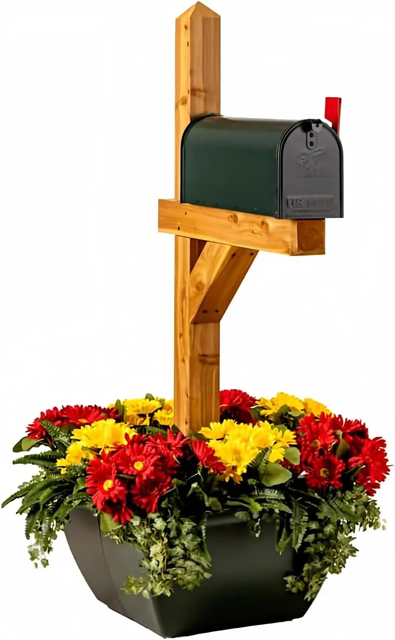 Mailbox Planter Resin Wrap 16 Gal For 4x4 6x6 Posts Drainage