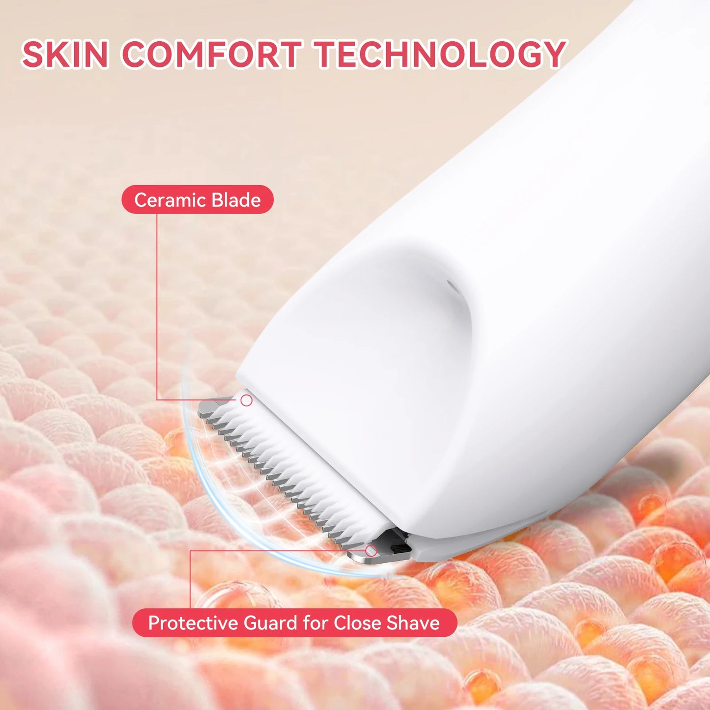 MAXGROOM Bikini Trimmer for Women IPX7 Waterproof Body Underarm Legs Pubic Hair Trimmer Detachable Head Painless Electric Shaver