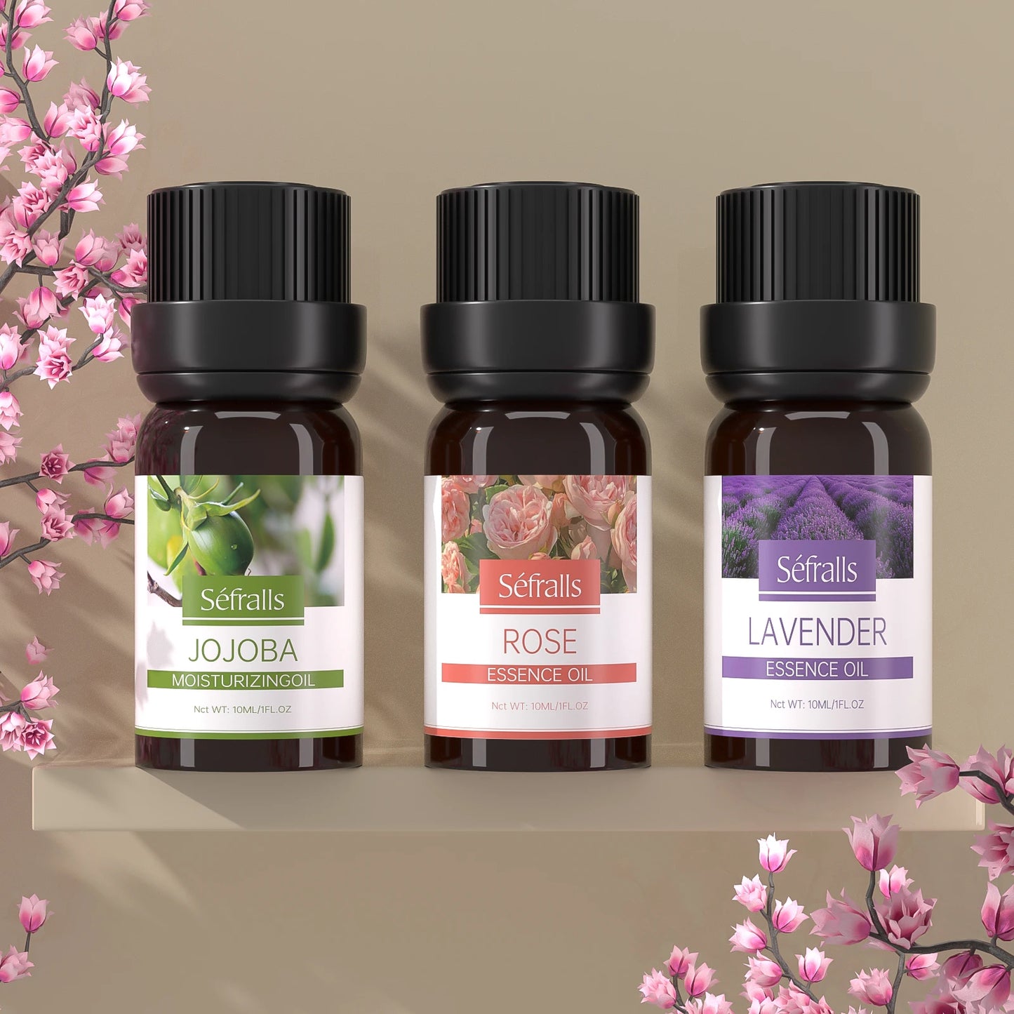 Séfralls Plant Natural Firming And Moisturizing Facial Essence Oil Set 10ml * 3pcs/set Natural Essential Oils Kit-Perfect for Di
