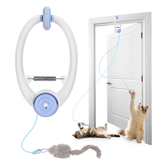 Electric Door Hanging Cat Toy USB Rechargeable Self Play Interactive Kitten Toy with Random Motion