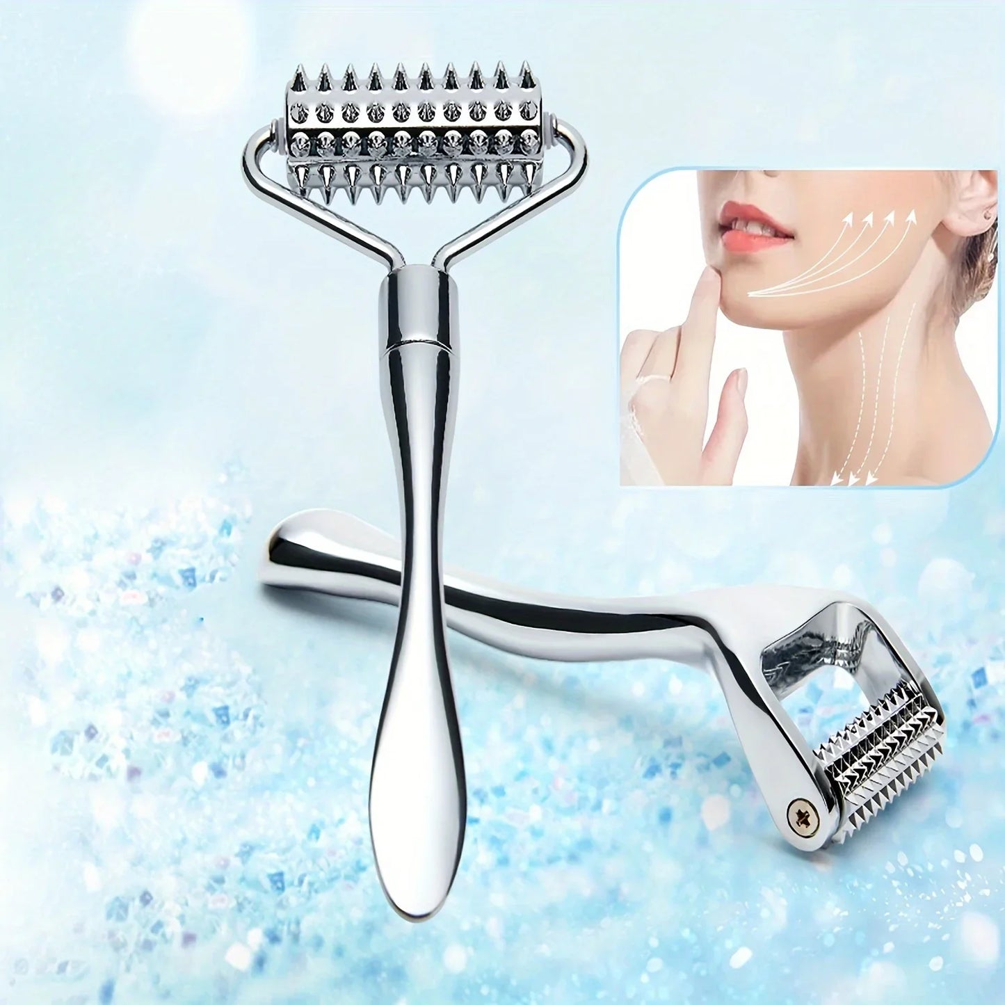 Stainless Steel Facial Massage Roller Gua Sha Tool For Face