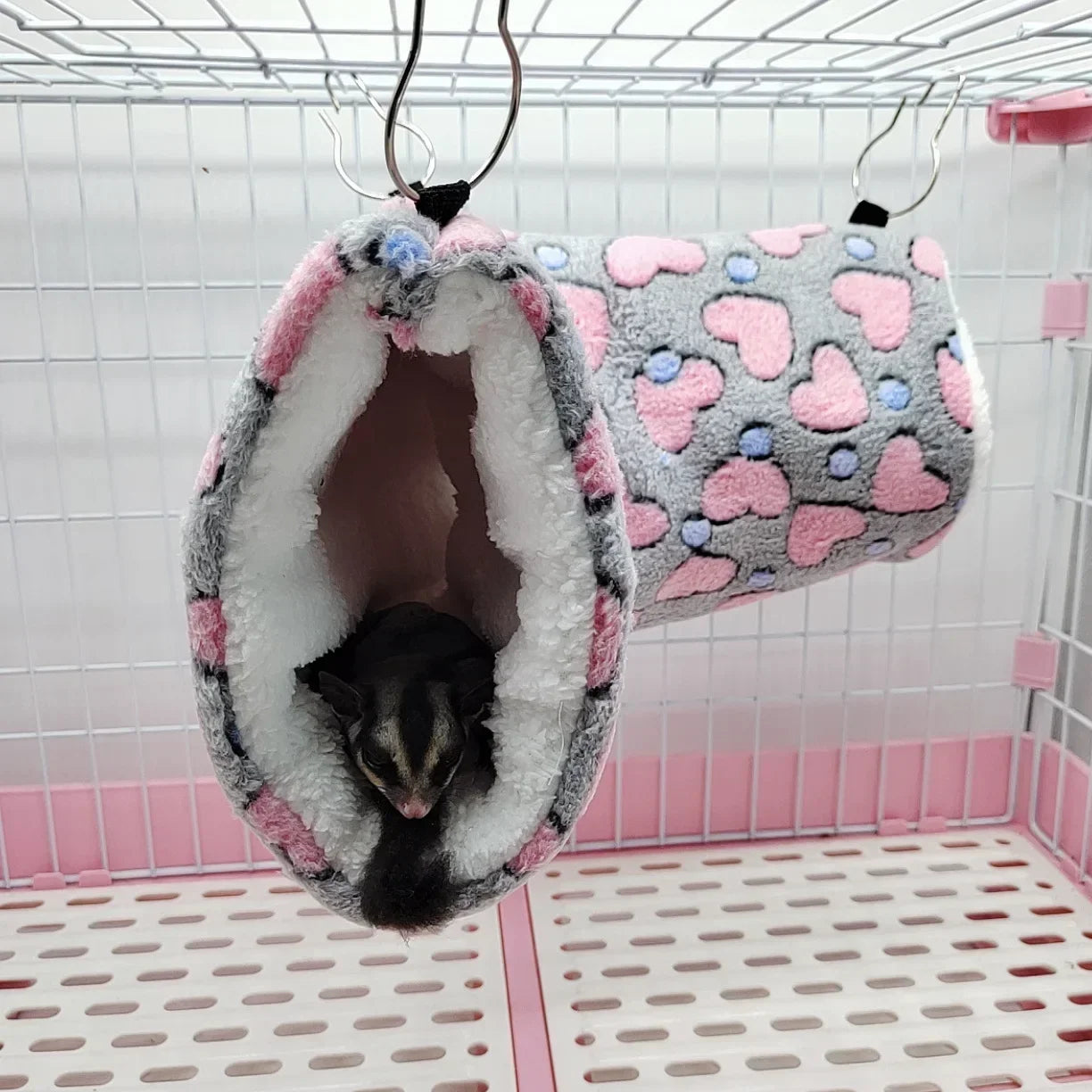 Pet channel nest hamster warm channel Flower Branch mouse sugar glider mink guinea pig guinea pig ultra-soft plush tunnel nest