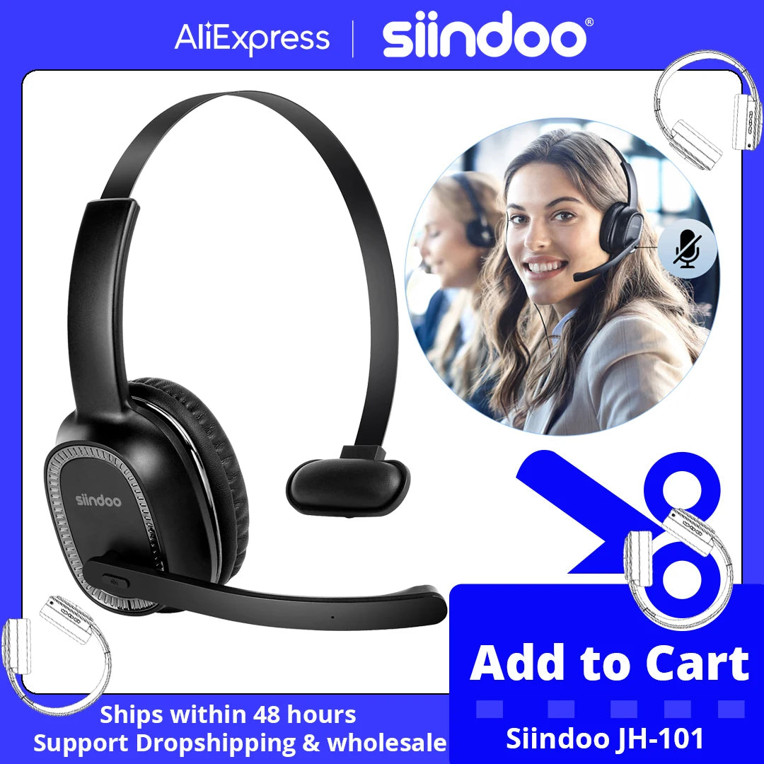 Siindoo JH101 Wired Headset With Mic For Call Center