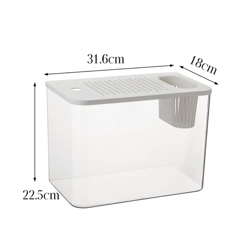 PET ABS Transparent Aquarium Tank With Lid For Fish Turtle