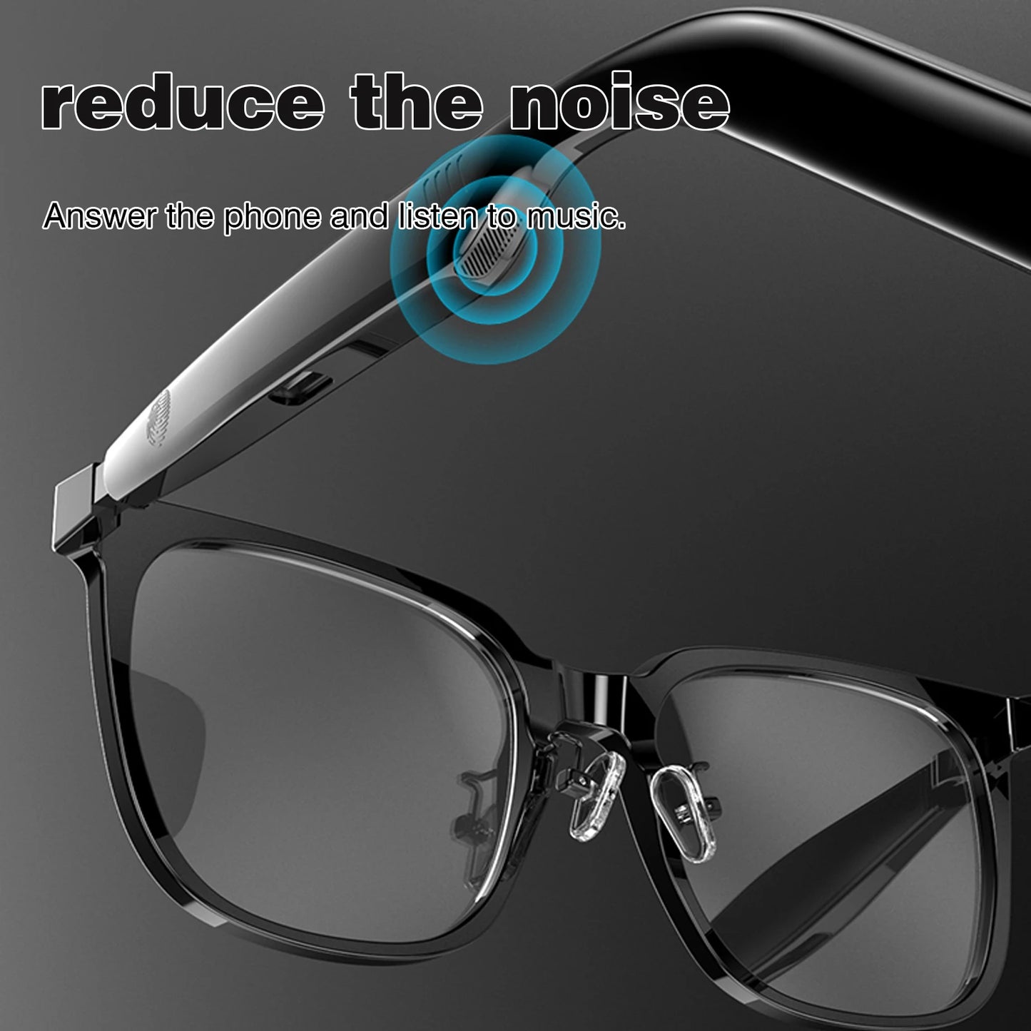 Smart glasses, wireless calls, intelligent noise reduction, touch voice assistant, music playback, unisex UV-proof glasses