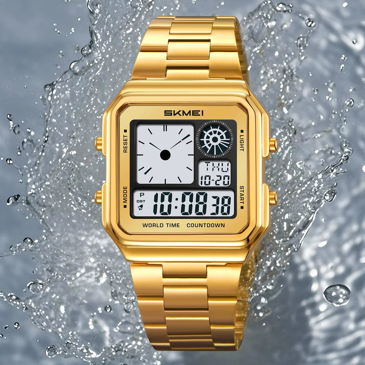 Skmei Digital Watch Waterproof Stainless Steel Band Unisex
