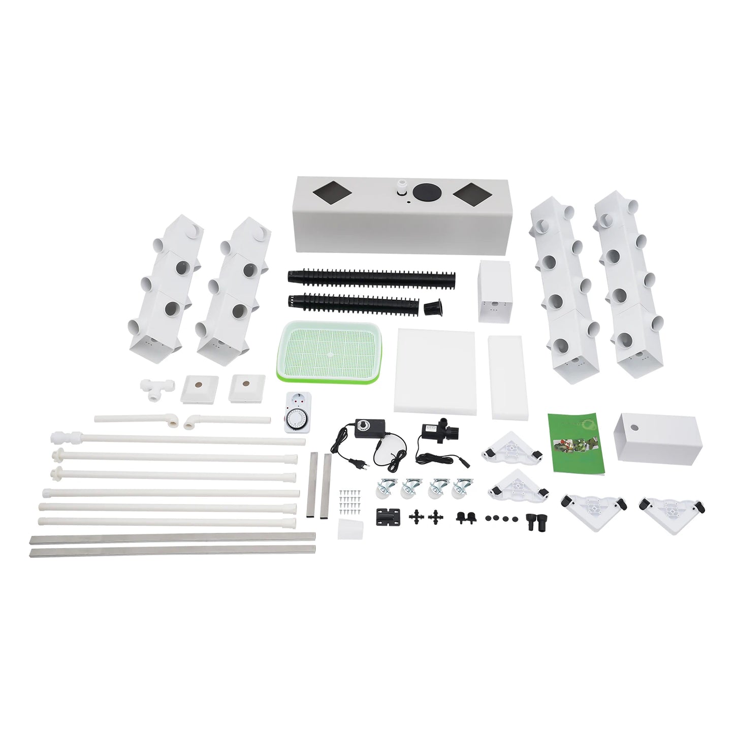 56 Hole Hydroponics Growing Kit White Vertical Tower Pump